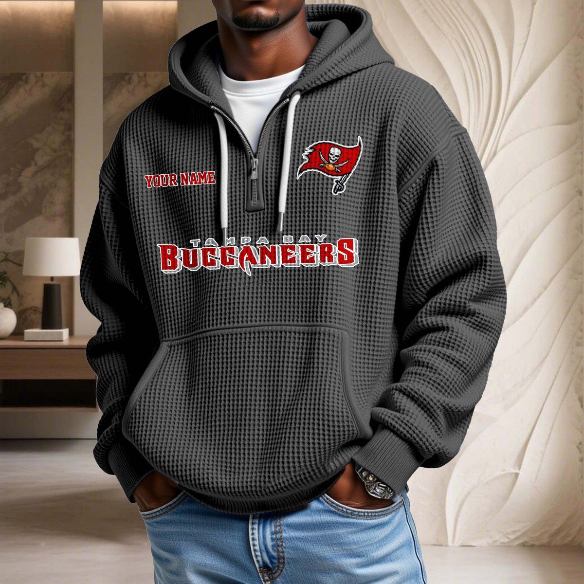 Tampa Bay Buccaneers Waffelstrick-Hoodie