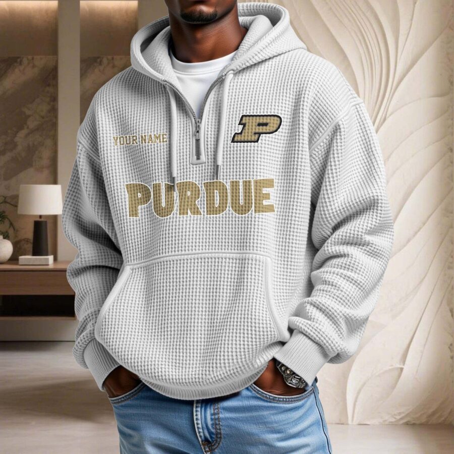 Purdue Boilermakers Waffelstrick-Hoodie – Bild 2
