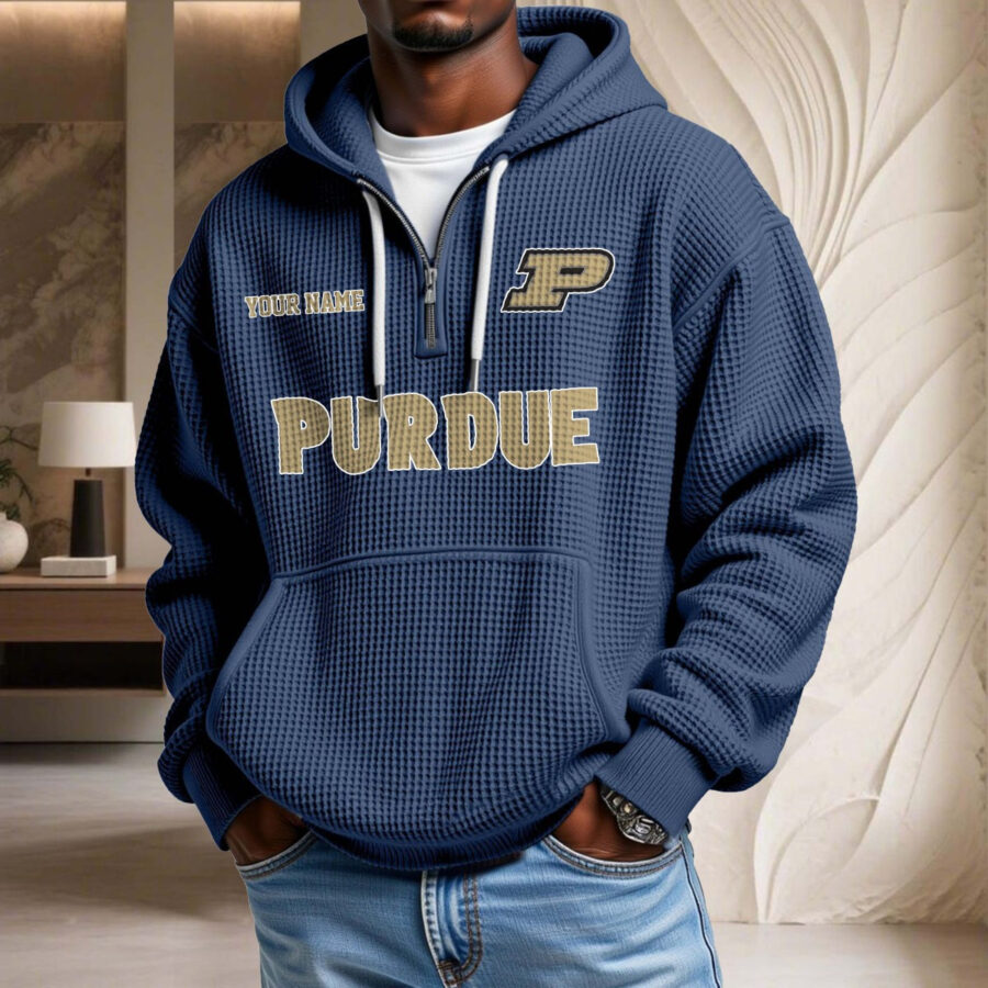 Purdue Boilermakers Waffelstrick-Hoodie – Bild 4