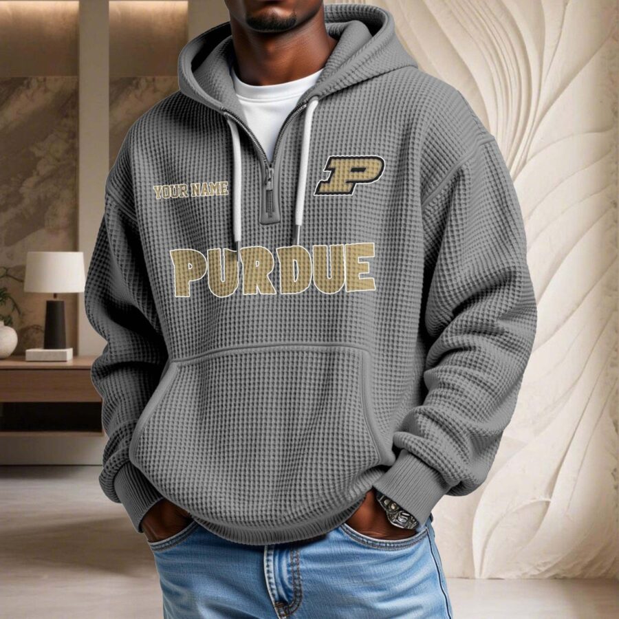 Purdue Boilermakers Waffelstrick-Hoodie – Bild 6