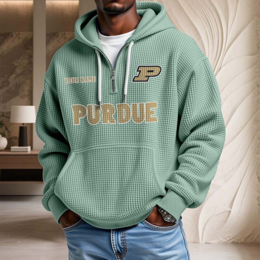 Purdue Boilermakers Waffelstrick-Hoodie – Bild 8
