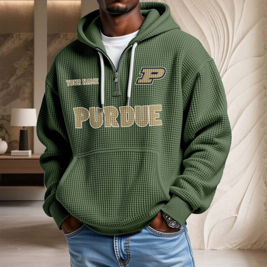 Purdue Boilermakers Waffelstrick-Hoodie – Bild 9