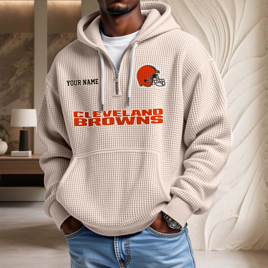 Cleveland Browns Waffelstrick-Hoodie – Bild 5