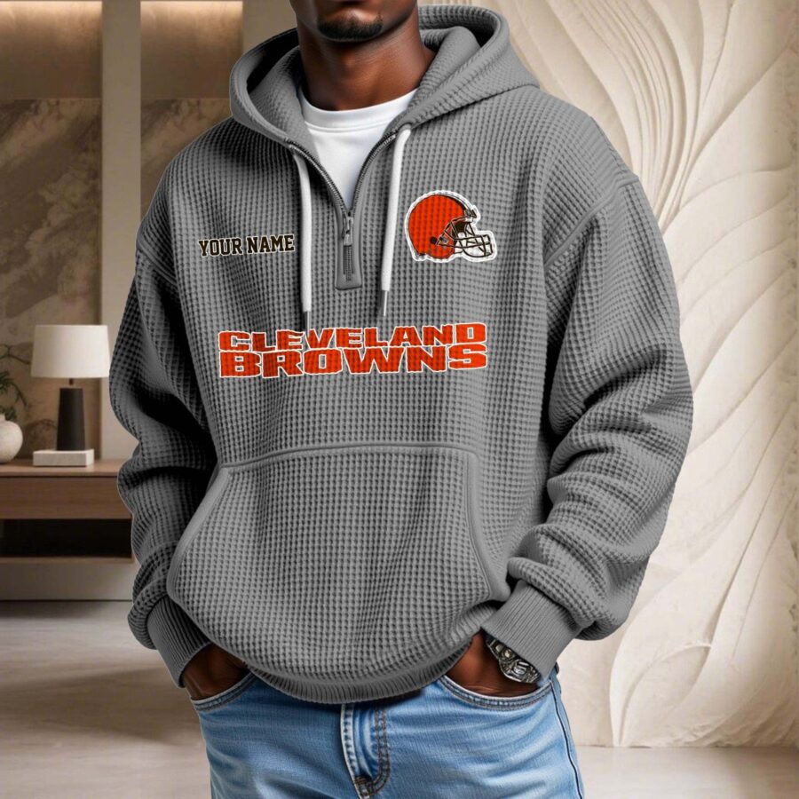 Cleveland Browns Waffelstrick-Hoodie – Bild 6