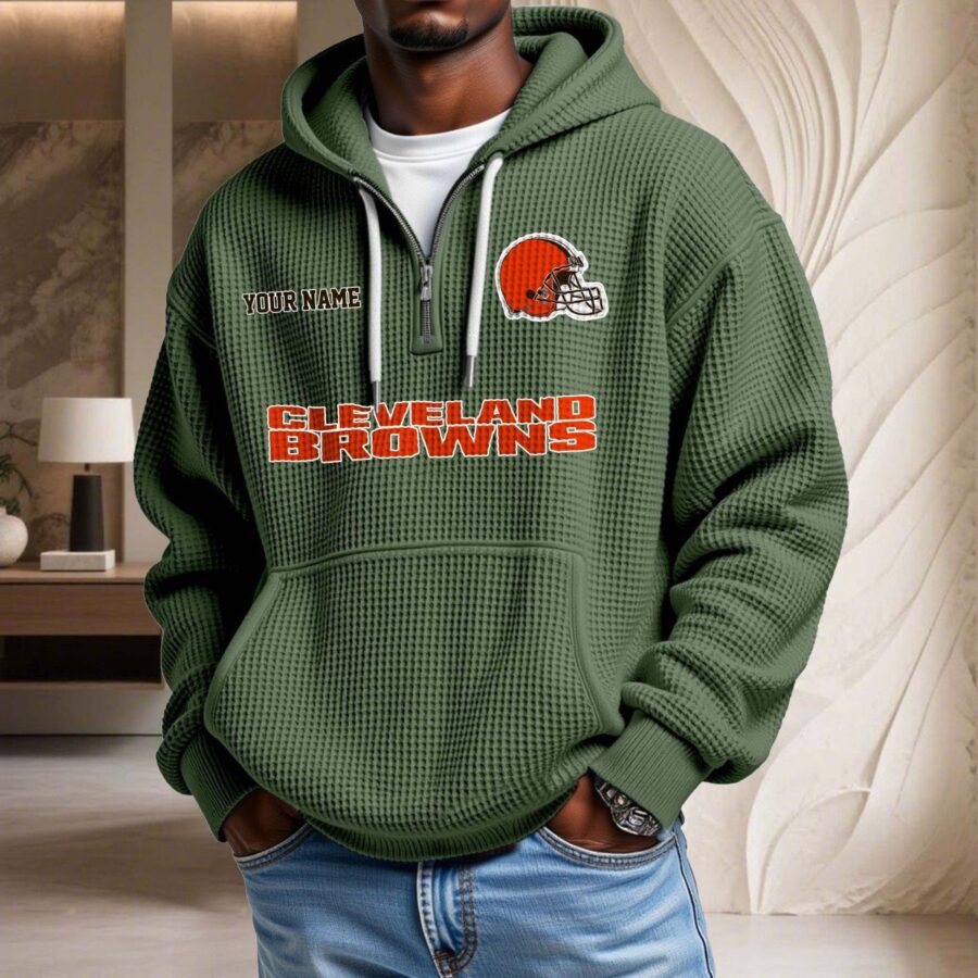 Cleveland Browns Waffelstrick-Hoodie – Bild 9
