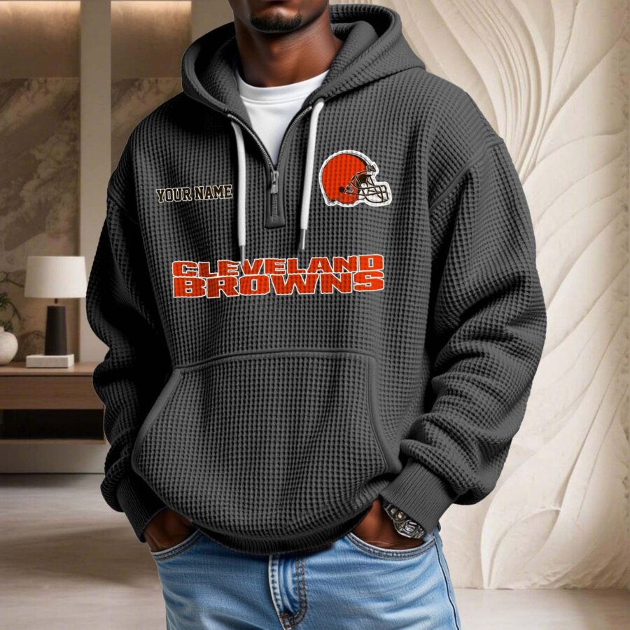 Cleveland Browns Waffelstrick-Hoodie – Bild 2
