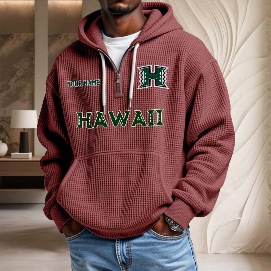 Hawaii Rainbow Warriors Waffelstrick-Hoodie – Bild 4