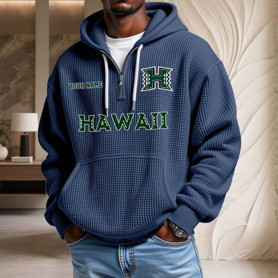 Hawaii Rainbow Warriors Waffelstrick-Hoodie – Bild 5