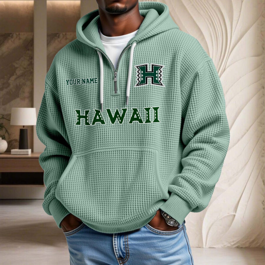 Hawaii Rainbow Warriors Waffelstrick-Hoodie – Bild 9