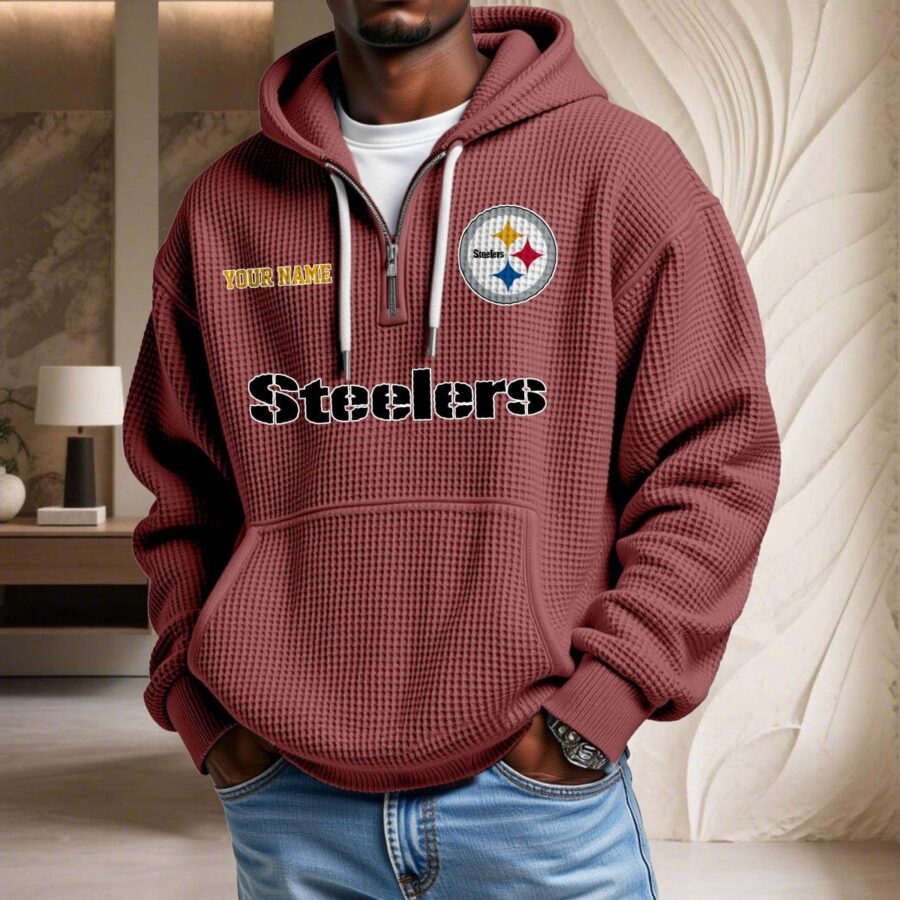 Pittsburgh Steelers Waffelstrick-Hoodie – Bild 3