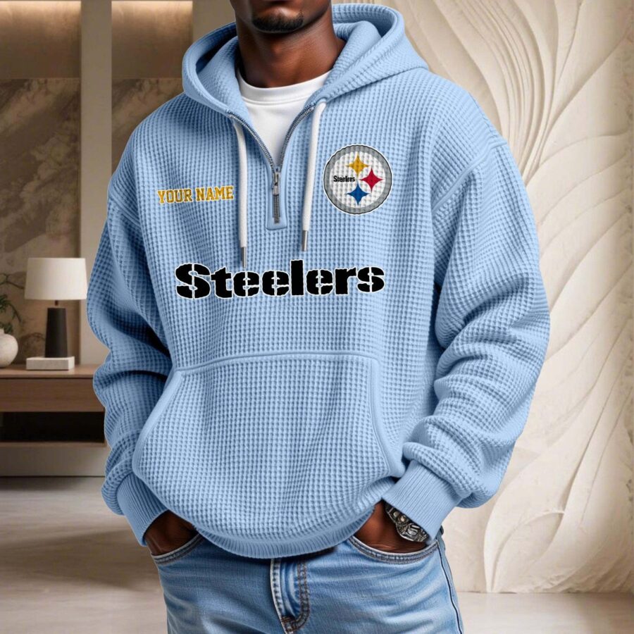 Pittsburgh Steelers Waffelstrick-Hoodie – Bild 7