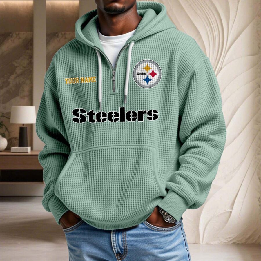 Pittsburgh Steelers Waffelstrick-Hoodie – Bild 8
