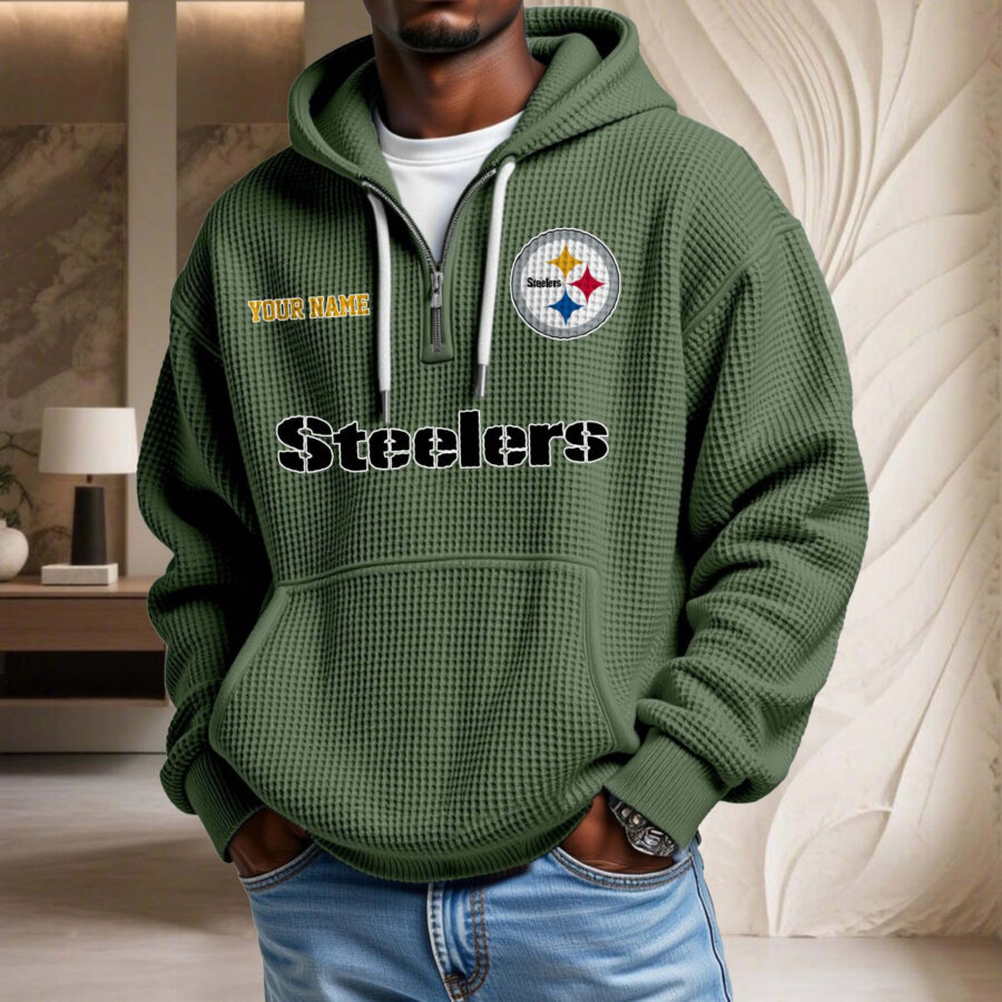 Pittsburgh Steelers Waffelstrick-Hoodie – Bild 9