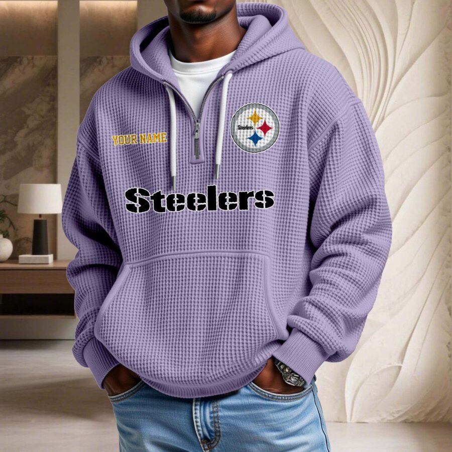 Pittsburgh Steelers Waffelstrick-Hoodie – Bild 10