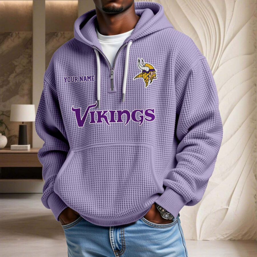 Minnesota Vikings Waffelstrick-Hoodie – Bild 10