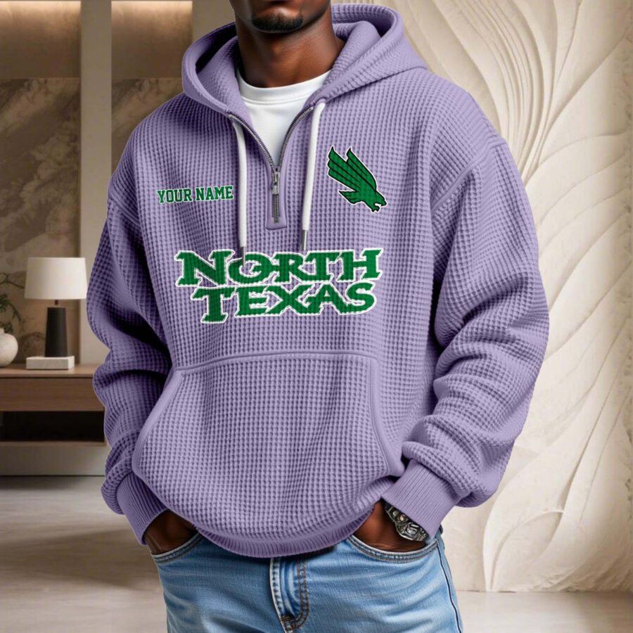North Texas Mean Green Waffelstrick-Hoodie – Bild 10