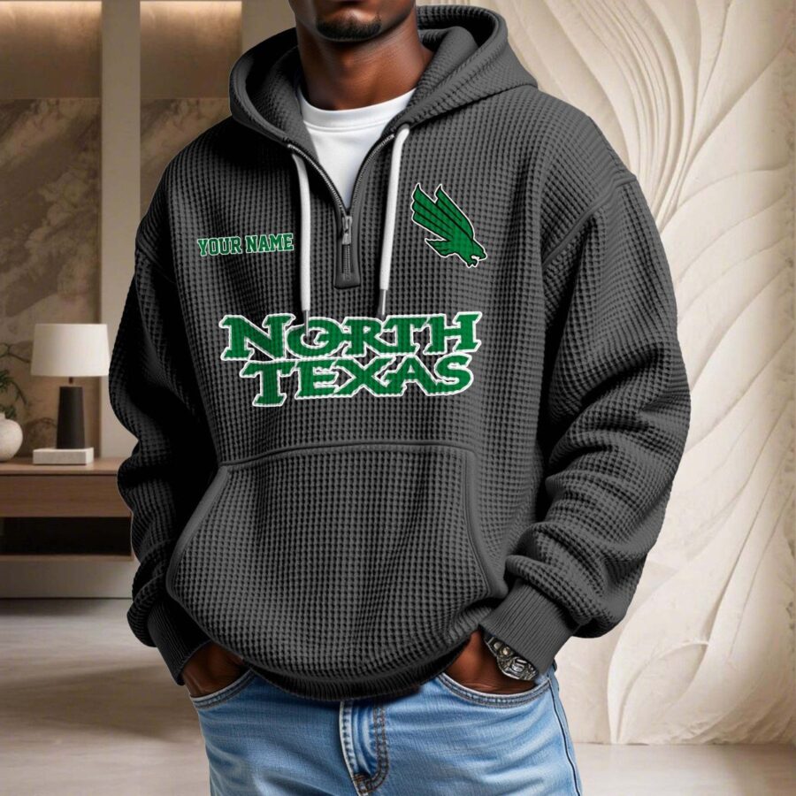 North Texas Mean Green Waffelstrick-Hoodie – Bild 2