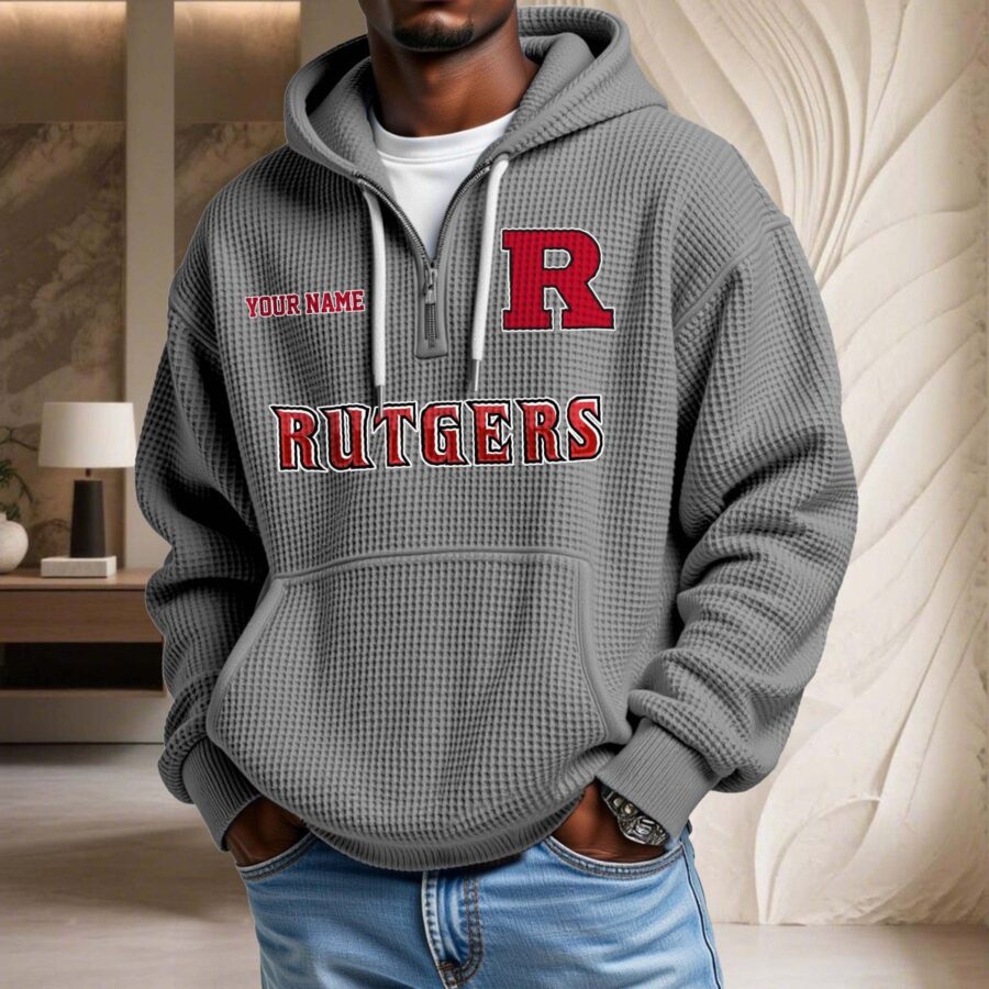 Rutgers Scarlet Knights Waffelstrick-Hoodie – Bild 6
