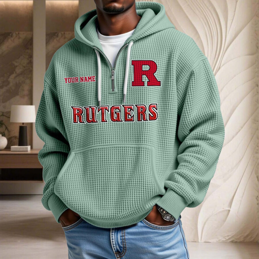 Rutgers Scarlet Knights Waffelstrick-Hoodie – Bild 8