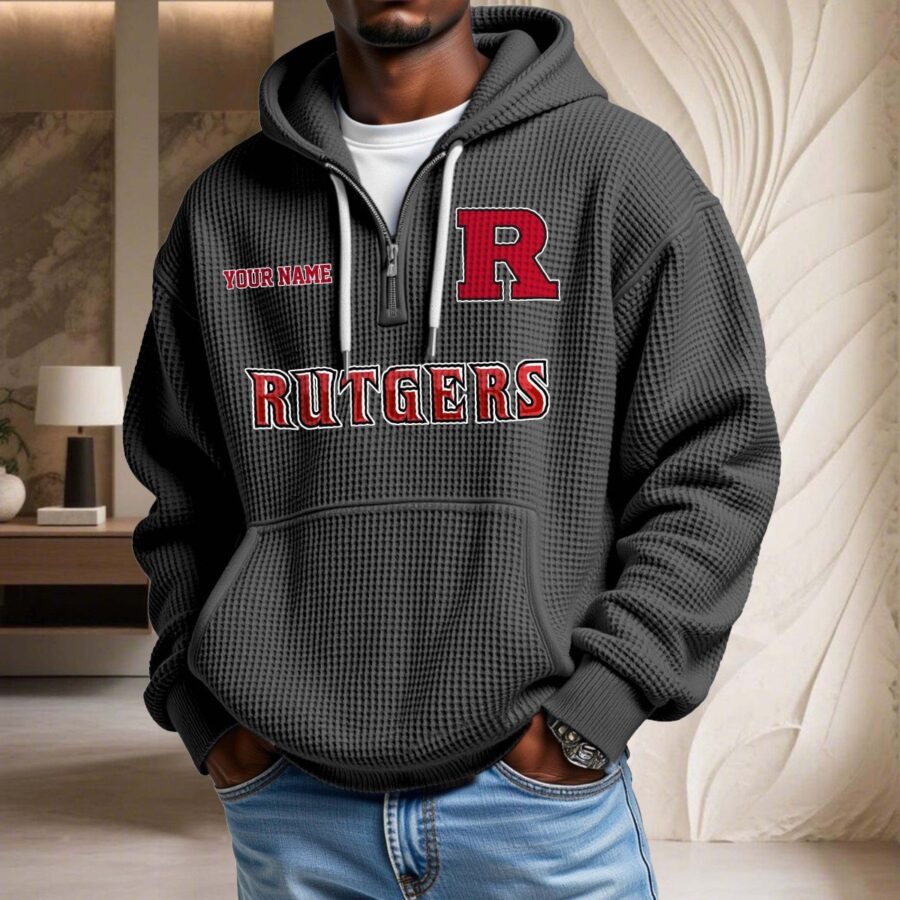 Rutgers Scarlet Knights Waffelstrick-Hoodie – Bild 2