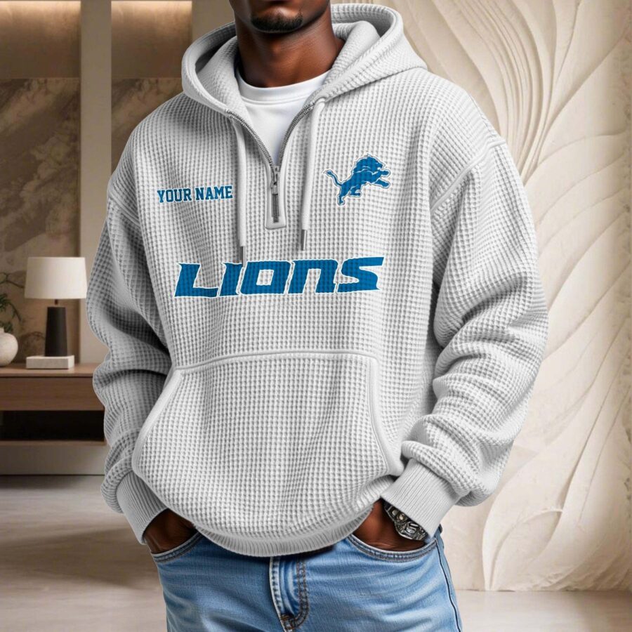 Detroit Lions Waffelstrick-Hoodie – Bild 3