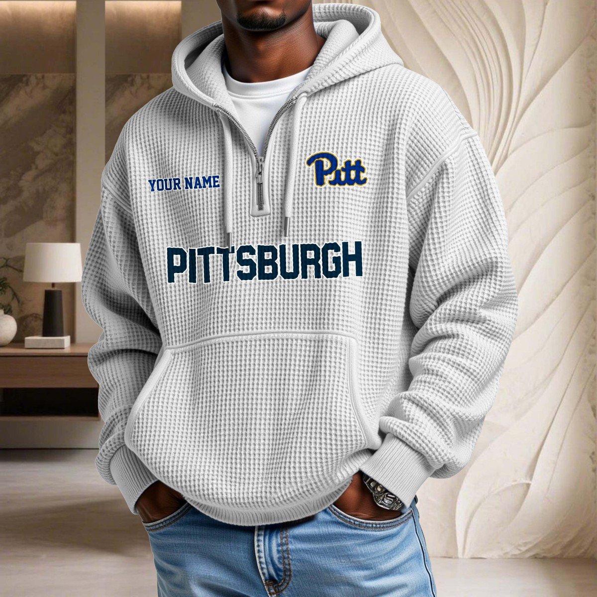 Pittsburgh Panthers Waffelstrick-Hoodie