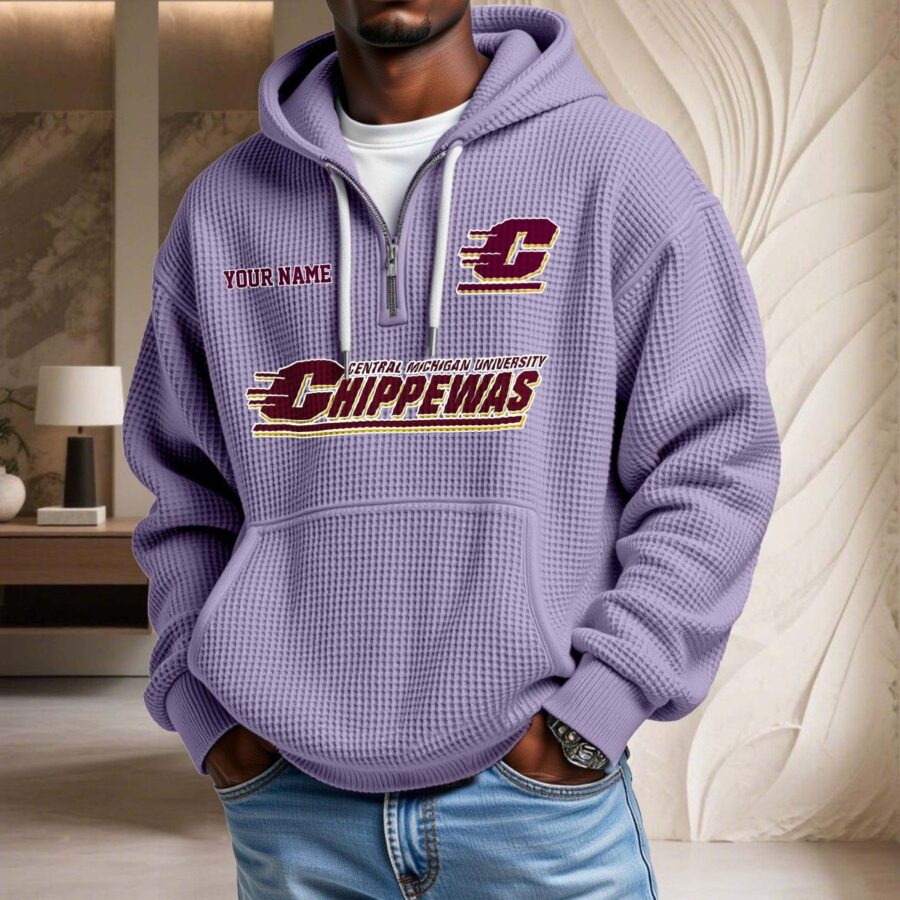 Central Michigan Chippewas Waffelstrick-Hoodie – Bild 10