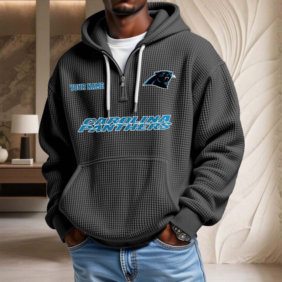 Carolina Panthers Waffelstrick-Hoodie – Bild 2