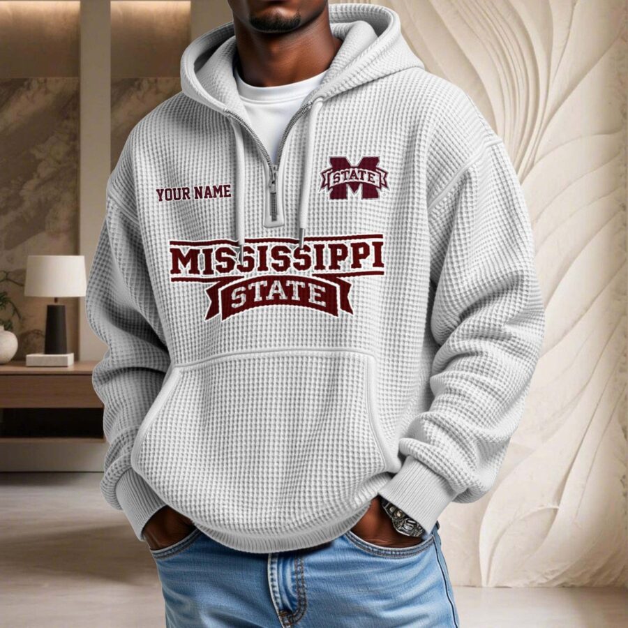 Mississippi State Bulldogs Waffelstrick-Hoodie – Bild 3