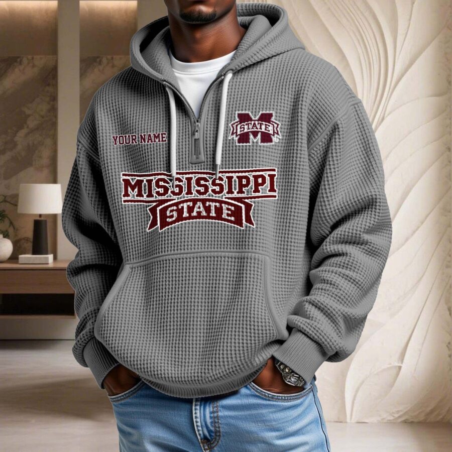 Mississippi State Bulldogs Waffelstrick-Hoodie – Bild 6