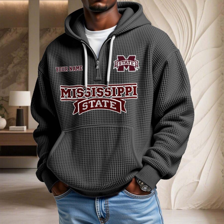 Mississippi State Bulldogs Waffelstrick-Hoodie – Bild 2