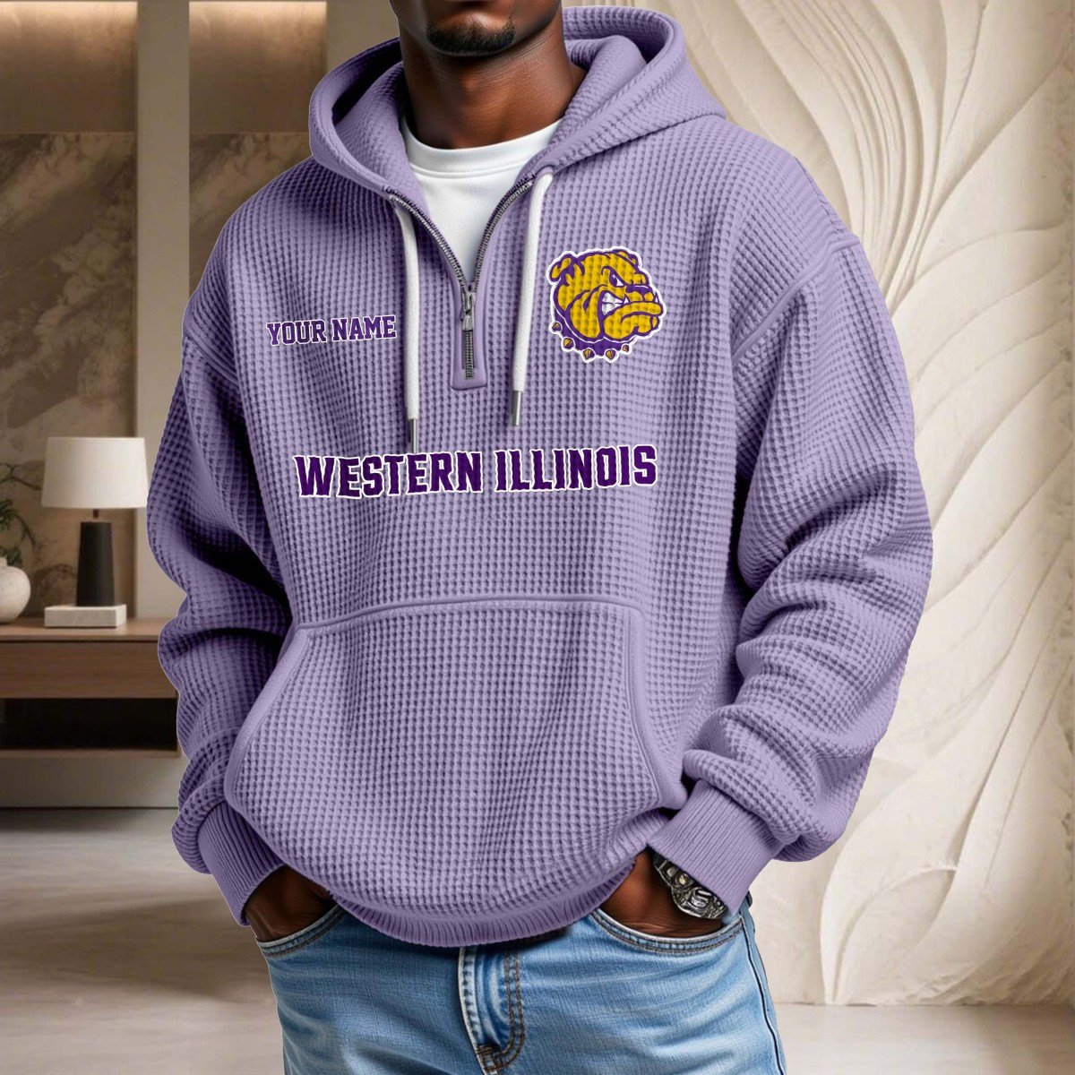 Western Illinois Leathernecks Waffelstrick-Hoodie