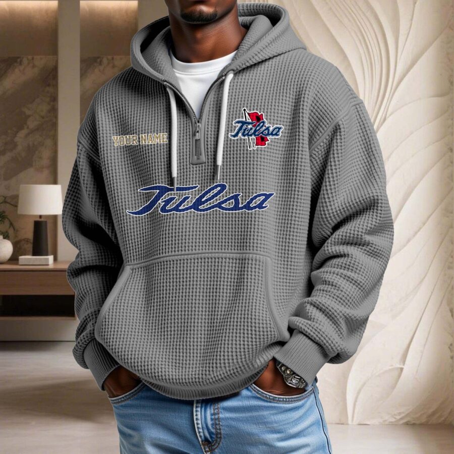 Tulsa Golden Hurricane Waffelstrick-Hoodie – Bild 6