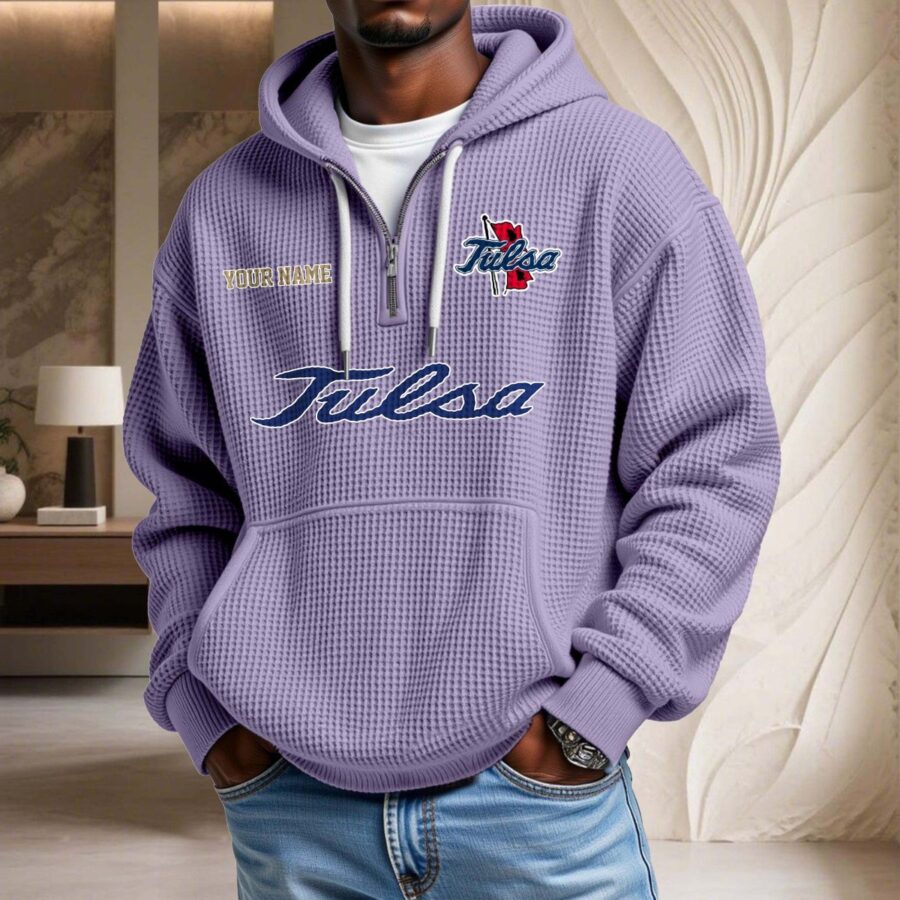 Tulsa Golden Hurricane Waffelstrick-Hoodie – Bild 10