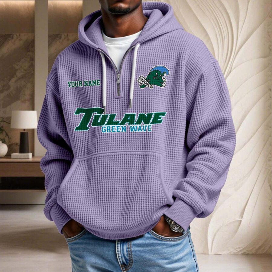 Tulane Green Wave Waffelstrick-Hoodie – Bild 10