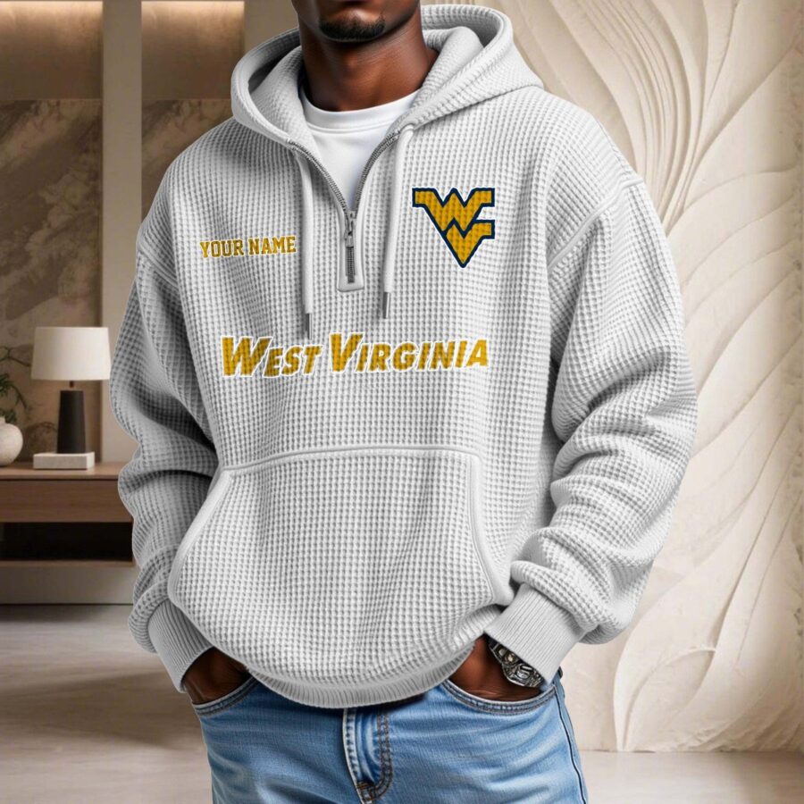 West Virginia Mountaineers Waffelstrick-Hoodie – Bild 3