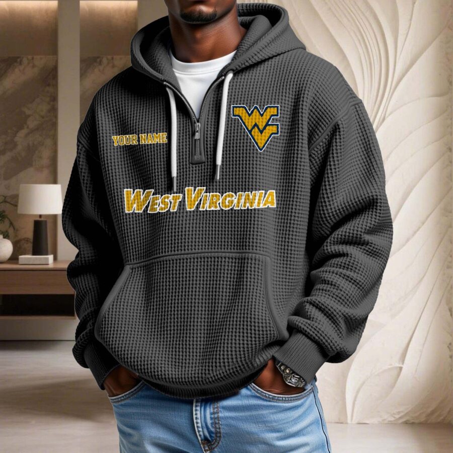 West Virginia Mountaineers Waffelstrick-Hoodie – Bild 2