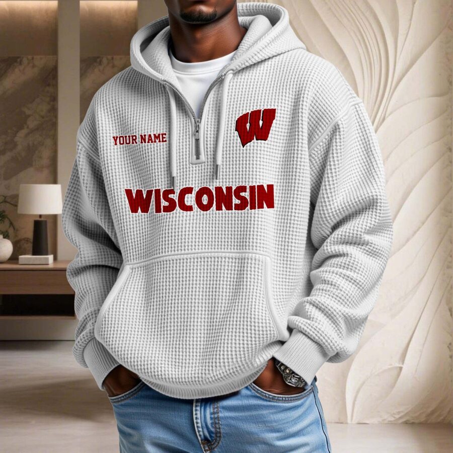Wisconsin Badgers Waffelstrick-Hoodie – Bild 3