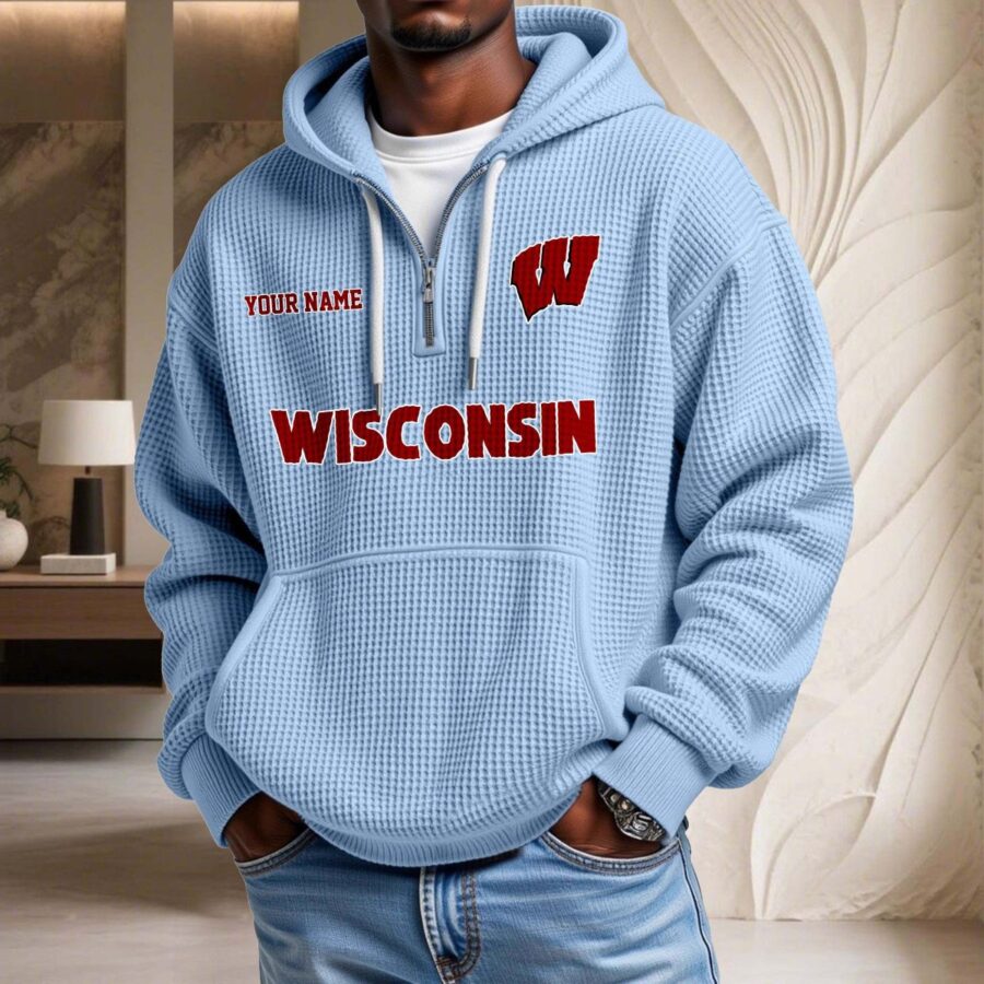 Wisconsin Badgers Waffelstrick-Hoodie – Bild 7