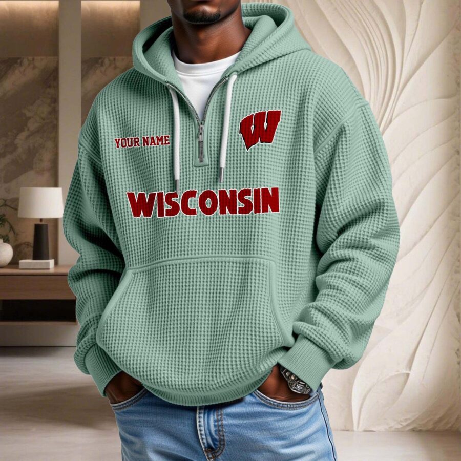 Wisconsin Badgers Waffelstrick-Hoodie – Bild 8
