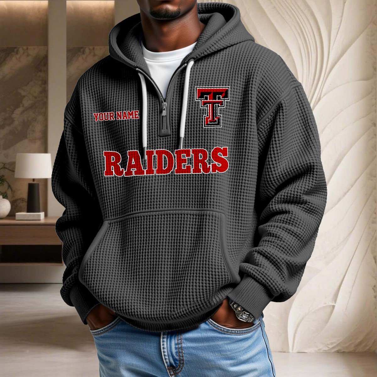 Texas Tech Red Raiders Waffelstrick-Hoodie