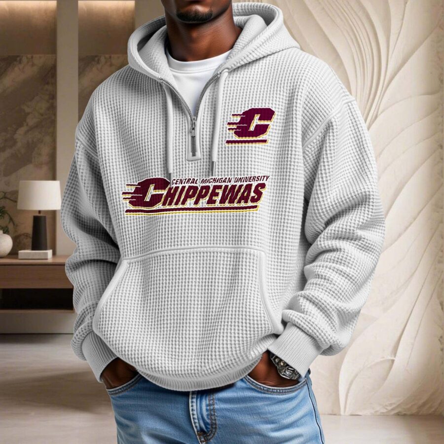 Central Michigan Chippewas Waffelstrick-Hoodie – Bild 2