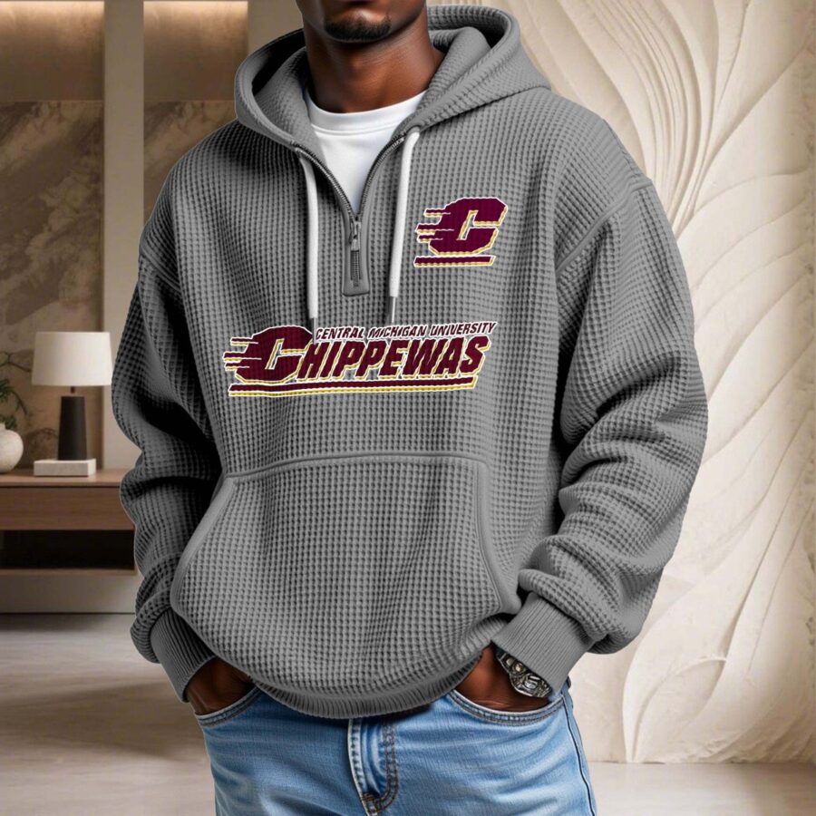 Central Michigan Chippewas Waffelstrick-Hoodie – Bild 6