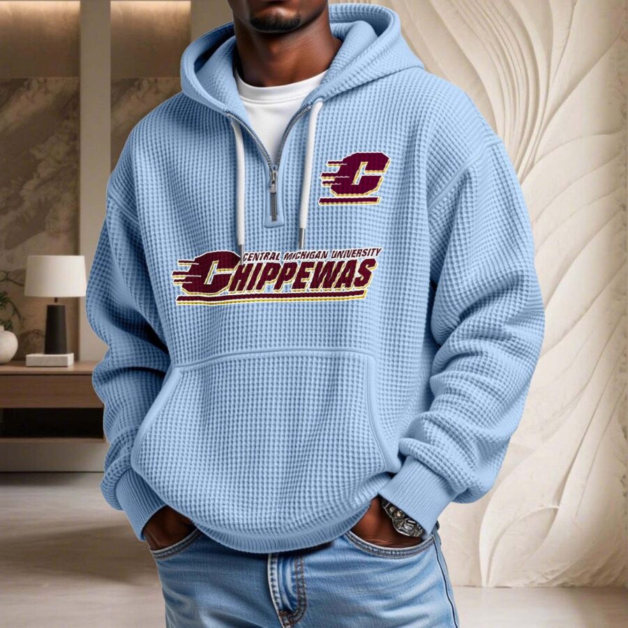 Central Michigan Chippewas Waffelstrick-Hoodie – Bild 7