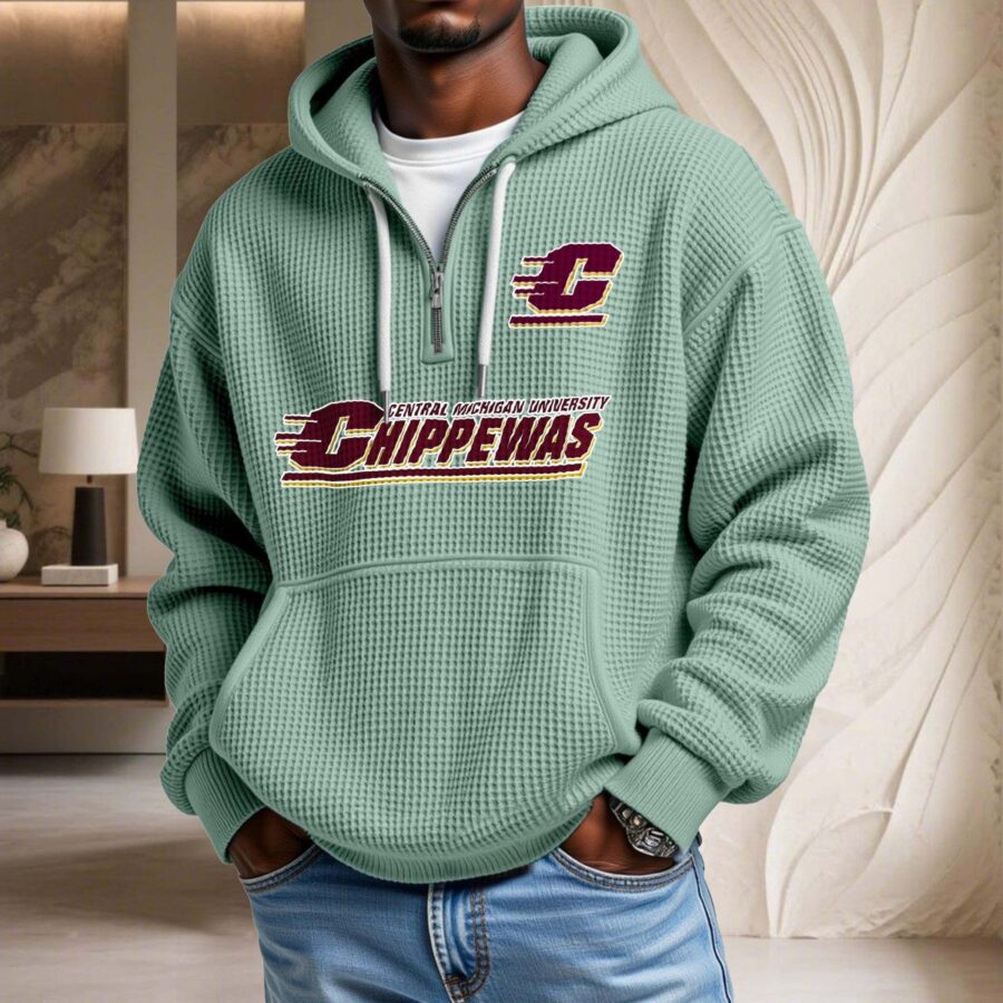 Central Michigan Chippewas Waffelstrick-Hoodie – Bild 8