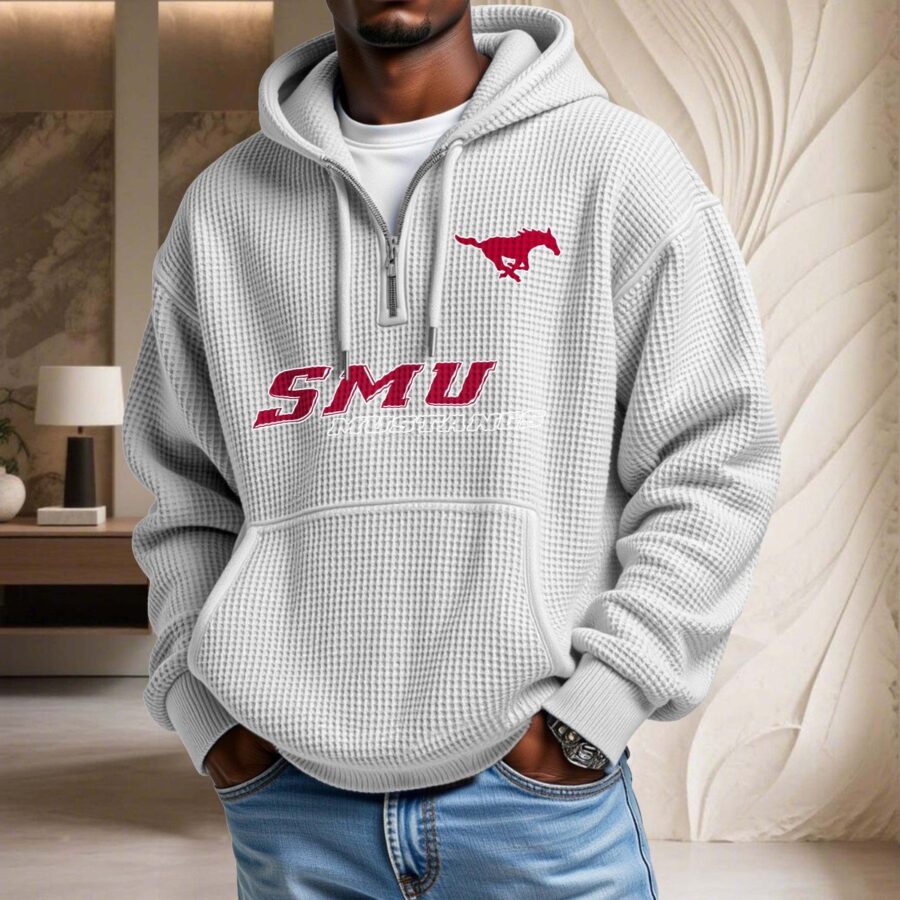 Smu Mustangs Waffelstrick-Hoodie – Bild 2