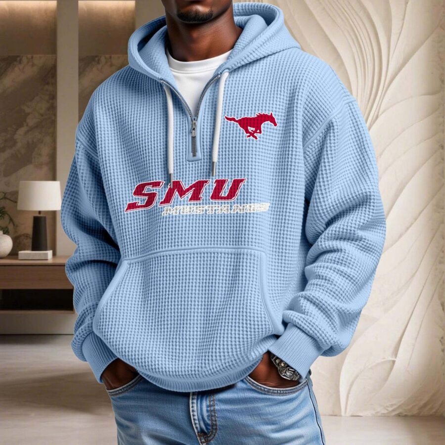 Smu Mustangs Waffelstrick-Hoodie – Bild 7