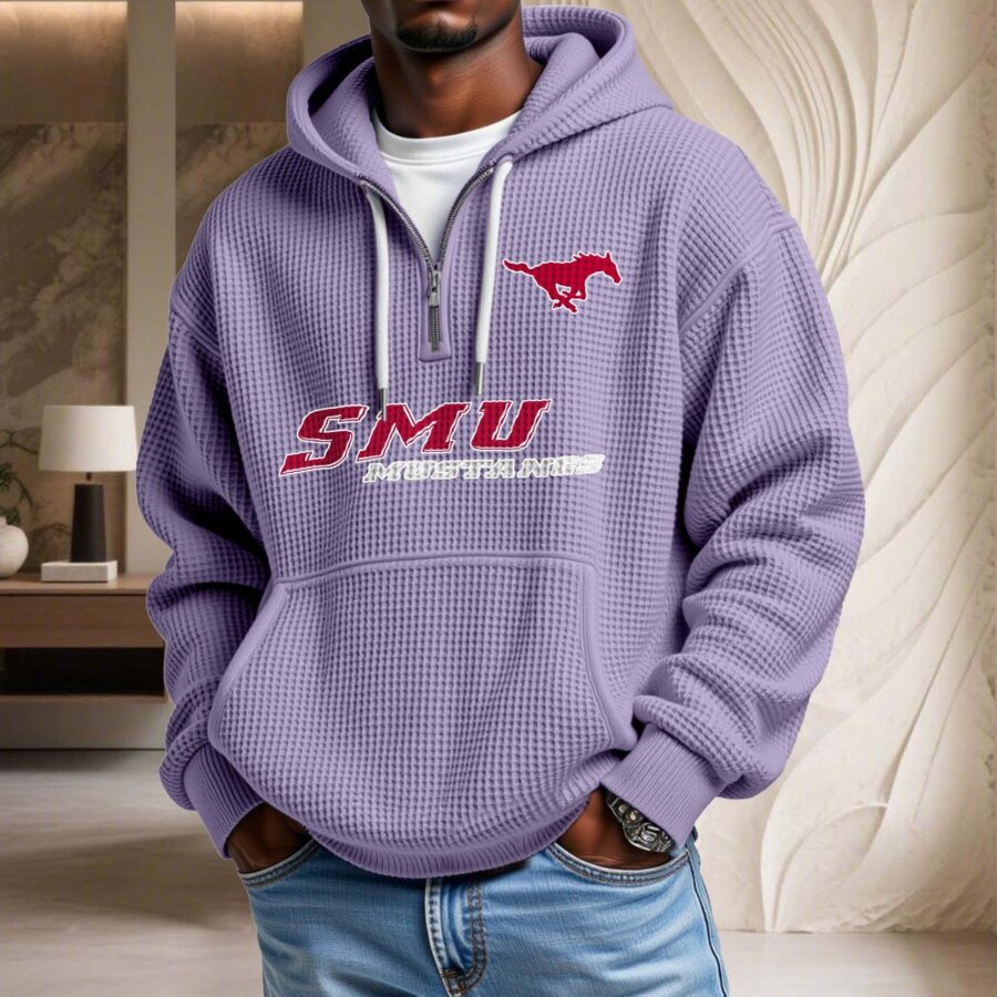 Smu Mustangs Waffelstrick-Hoodie – Bild 10