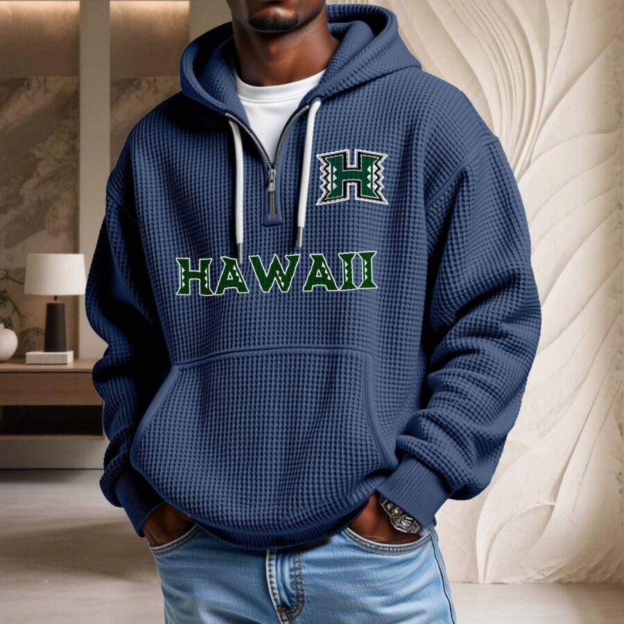 Hawaii Rainbow Warriors Waffelstrick-Hoodie – Bild 5
