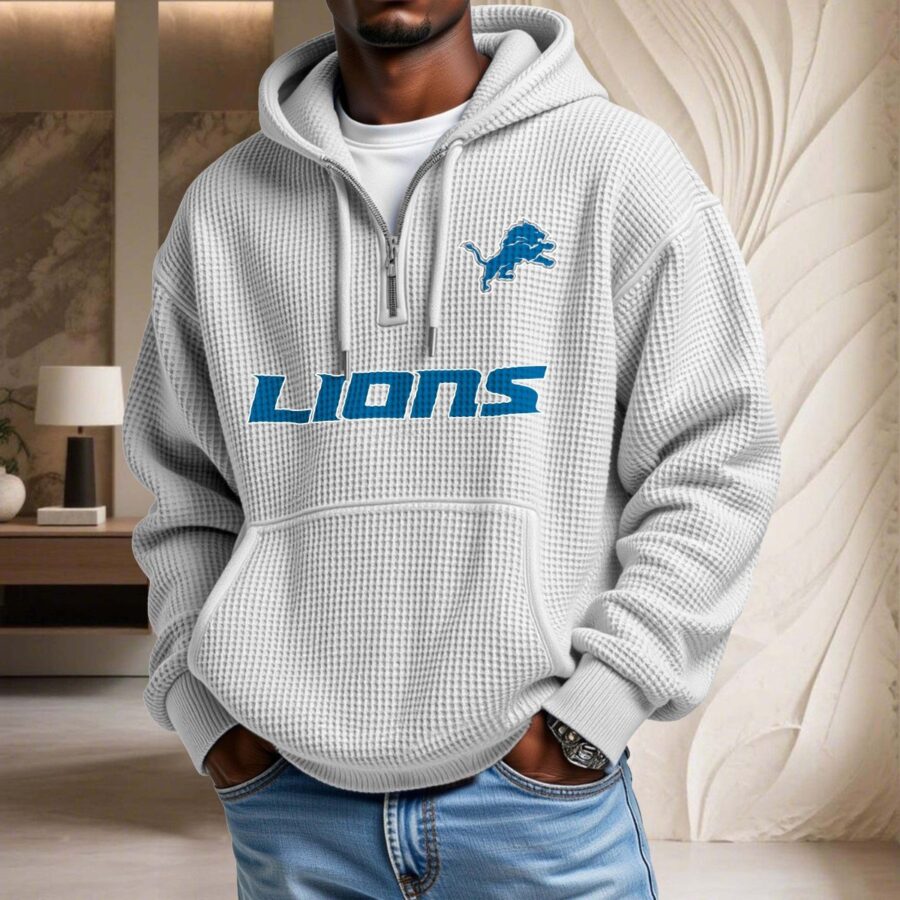 Detroit Lions Waffelstrick-Hoodie – Bild 3